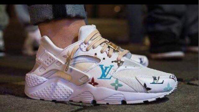 buty nike air huarache black rainbow nikeid